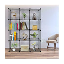 12 Cube Wire Grid Organiser Storage Cabinet Wardrobe Closet Black