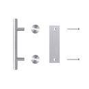12 Inches Handle Sliding Flush Pull Wood Door Hardware Stainless Steel