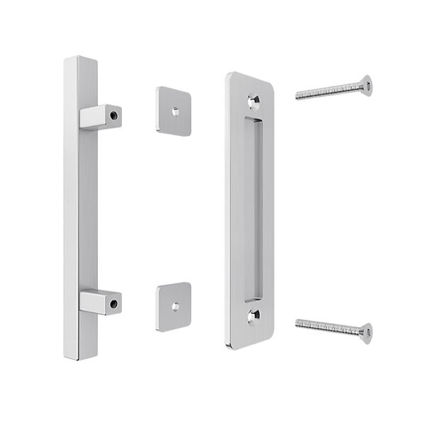 12 Inches Square Pull And Flush Door Handle Set Stainless Steel