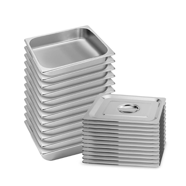 12 Pcs Gastronorm Gn Pan Stainless Steel Tray With Lid