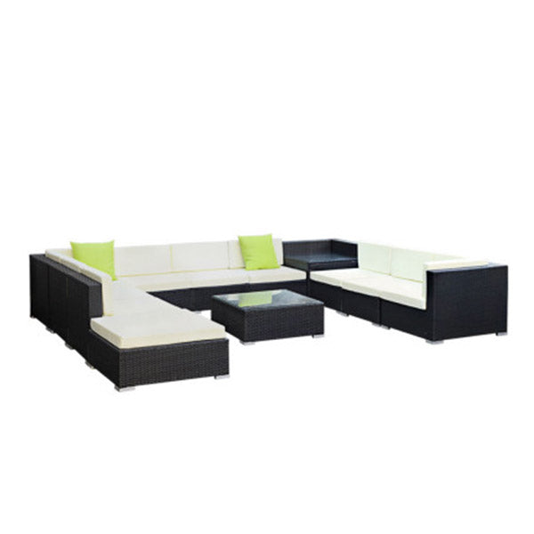 12 Piece Outdoor Furniture Set Wicker Sofa Lounge