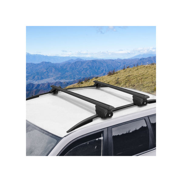 Universal Car Roof Rack Aluminium Cross Bars Adjustable 126Cm Black Upgraded