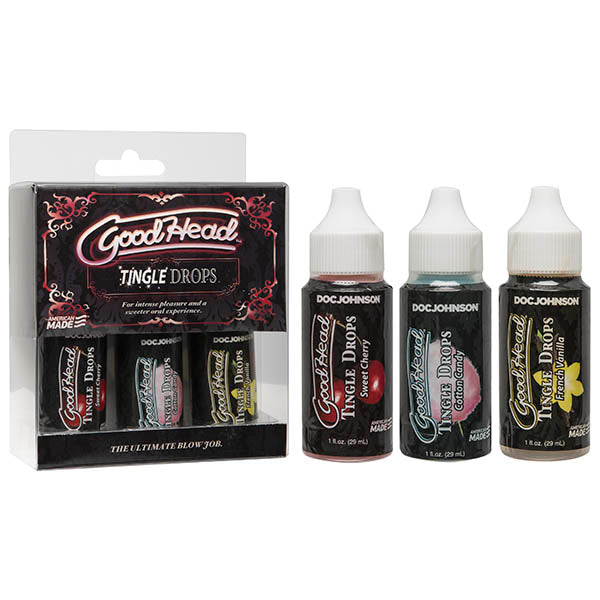 3 Pack Goodhead Tingle Drops Cherry Cotton Candy And French Vanilla