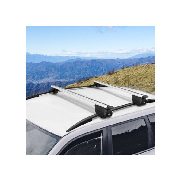 Universal Car Roof Rack Aluminium Cross Bars Adjustable 126Cm Silver Upgraded