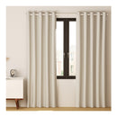 2X Blockout Curtains Blackout Window Curtain Eyelet Beige