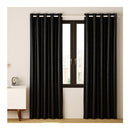 2X Blockout Curtains Blackout Window Curtain Eyelet Black Shine