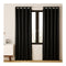 2X Blockout Curtains Blackout Window Curtain Eyelet Black Shine