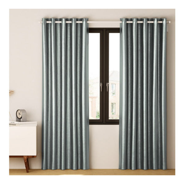 2X Blockout Curtains Blackout Window Curtain Eyelet Shine Grey