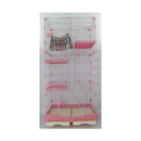 146Cm Pet 4 Level Cat Cage House With Litter Tray Wheel 72X47X146Cm