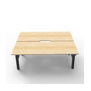 1500Mm 2Person Workstation Natural Oak And Black