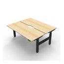 1500Mm 2Person Workstation Natural Oak And Black