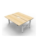 1500Mm 2Person Workstation Natural Oak And White