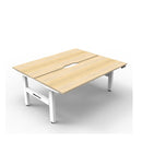 1500Mm 2Person Workstation Natural Oak And White