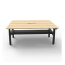 1500Mm 2Person Workstation With Cable Tray Natural Oak And Black