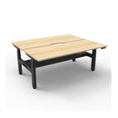 1500Mm 2Person Workstation With Cable Tray Natural Oak And Black