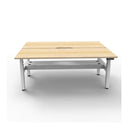 1500Mm 2Person Workstation With Cable Tray Natural Oak And White