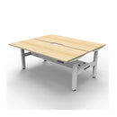 1500Mm 2Person Workstation With Cable Tray Natural Oak And White