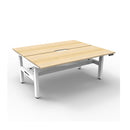 1500Mm 2Person Workstation With Cable Tray Natural Oak And White