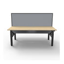 1500Mm 2Person Workstation With Screen Natural Oak And Black
