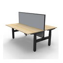 1500Mm 2Person Workstation With Screen Natural Oak And Black