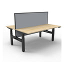 1500Mm 2Person Workstation With Screen Natural Oak And Black