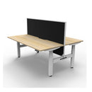1500Mm 2Person Workstation With Screen Natural Oak And White