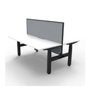 1500Mm 2Person Workstation With Screen Natural White And Black