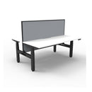 1500Mm 2Person Workstation With Screen Natural White And Black
