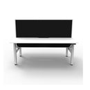 1500Mm 2Person Workstation With Screen Natural White And White