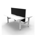 1500Mm 2Person Workstation With Screen Natural White And White