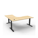 1500Mm Corner Workstation Natural Oak And Black