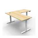 1500Mm Corner Workstation Natural Oak And White