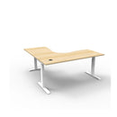 1500Mm Corner Workstation Natural Oak And White