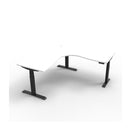 1500Mm Corner Workstation Natural White And Black