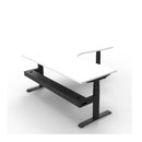 1500Mm Corner Workstation With Cable Tray Natural White And Black