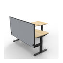 1500Mm Corner Workstation With Screen Natural Oak And Black