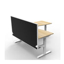 1500Mm Corner Workstation With Screen Natural Oak And White