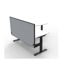 1500Mm Corner Workstation With Screen Natural White And Black