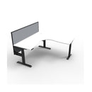 1500Mm Corner Workstation With Screen Natural White And Black