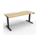 1500Mm Single Sided Workstation Natural Oak And Black