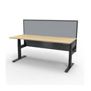 1500Mm Single Workstation Screen Natural Oak And Black