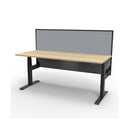 1500Mm Single Workstation With Screen Cable Tray Nat Oak And Black