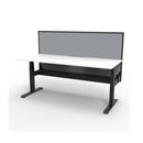 1500Mm Single Workstation With Screen Cable Tray Nat White And Black