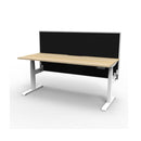1500Mm Single Workstation With Screen Natural Oak And White
