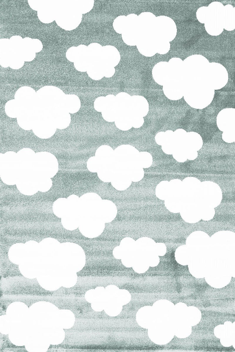 Cloud Aqua White Rug