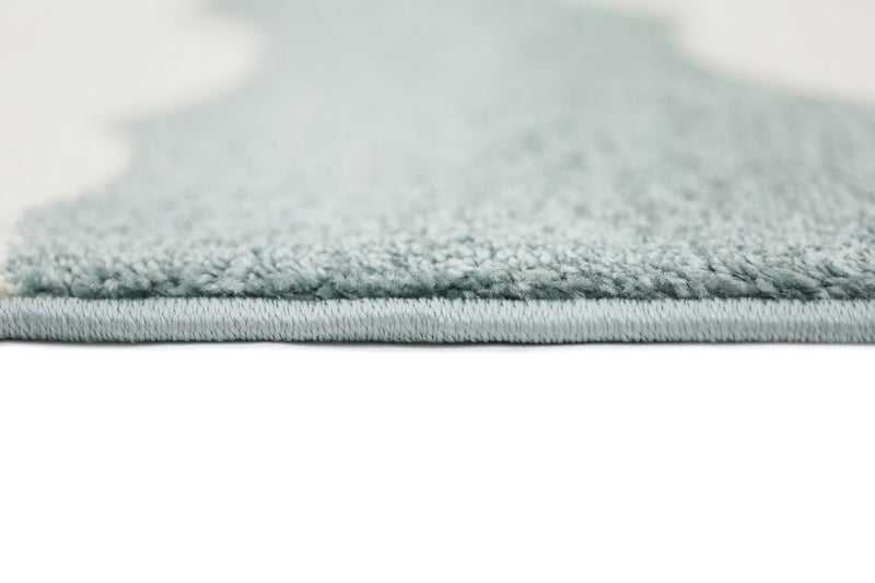 Cloud Aqua White Rug