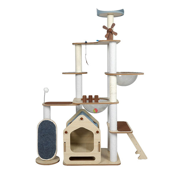 Cat Tree Scratching Post Scratcher Cats Tower Wood Condo Toys House