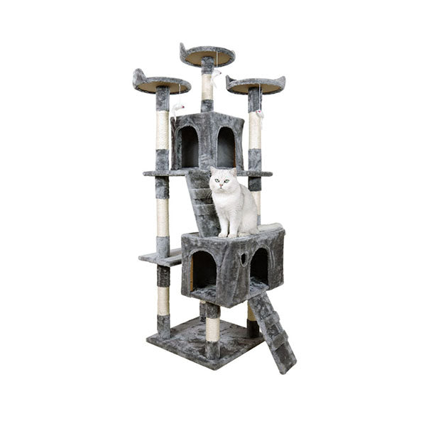 170Cm Cat Tree Scratching Post Silver Grey