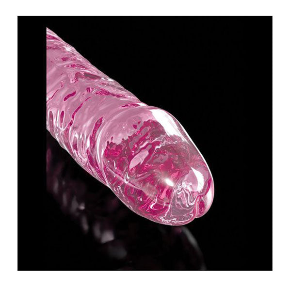 17 Cm Icicles Glass Dong With Suction Base Pink