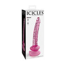 17 Cm Icicles Glass Dong With Suction Base Pink